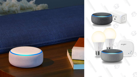 Echo Input | $20 | AmazonEcho Dot (3rd Gen) | $30 | AmazonEcho Dot (3rd Gen) - Sandstone with TP-Link Smart Plug Mini | $45 | AmazonEcho Dot (3rd Generation) - Sandstone with 2 Smart Bulb Kit | $50 | Amazon